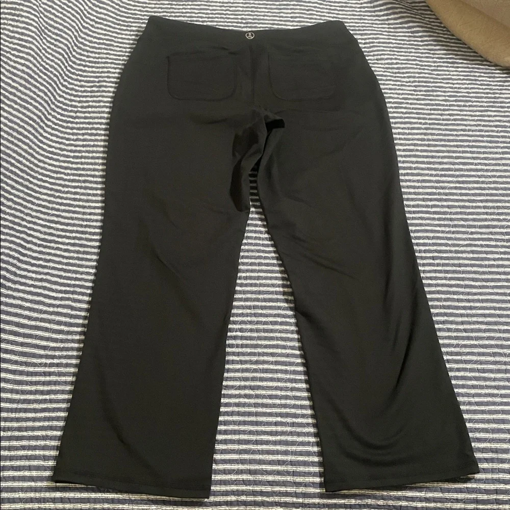 Lands’ End black 5 pocket active travel pants LP Large Petite 12 14 like new - Picture 5 of 8